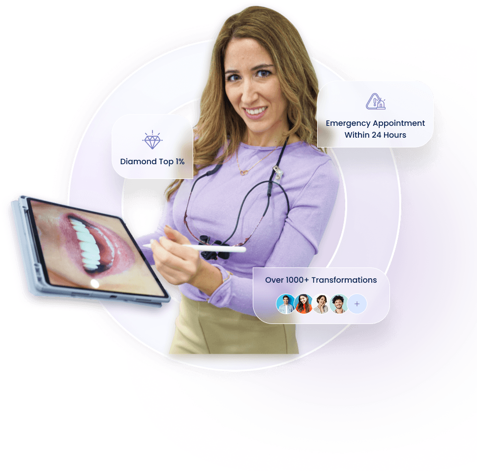 Doctor presenting a digital smile preview
